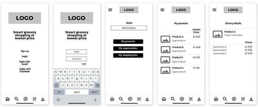 Superhunt wireframes